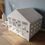 Modern Köpek Kulübesi Küçük Boy Kare Kapı Model, El Yapımı, Birinci Sınıf Ahşap, Hediye Mama Kabı