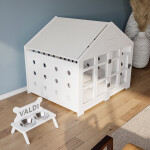 Modern Köpek Kulübesi Küçük Boy Kare Kapı Model, El Yapımı, Birinci Sınıf Ahşap, Hediye Mama Kabı